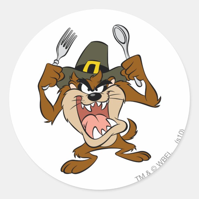 TAZ™ Hungry Classic Round Sticker (Front)