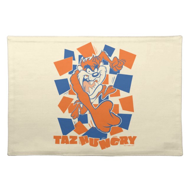 TAZ™ Hungry Smashing Through Checker Cloth Placemat (Front)