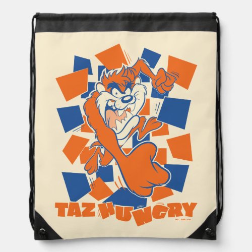 TAZ Hungry Smashing Through Checker Drawstring Bag