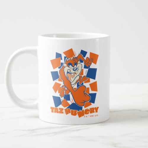 TAZ Hungry Smashing Through Checker Giant Coffee Mug