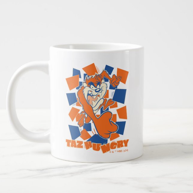 TAZ™ Hungry Smashing Through Checker Giant Coffee Mug (Left)