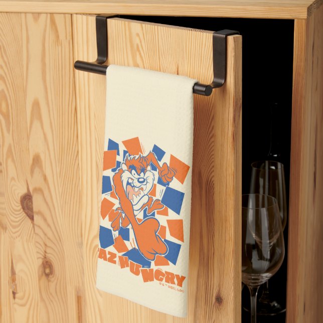 TAZ™ Hungry Smashing Through Checker Kitchen Towel (Thirds Fold)