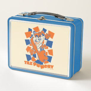 TAZ™ Hungry Smashing Through Checker Metal Lunch Box