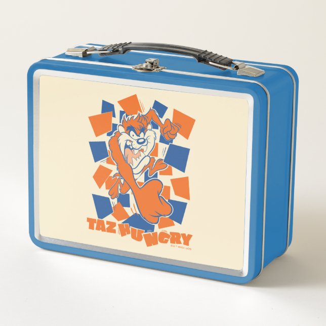 TAZ™ Hungry Smashing Through Checker Metal Lunch Box (Front)