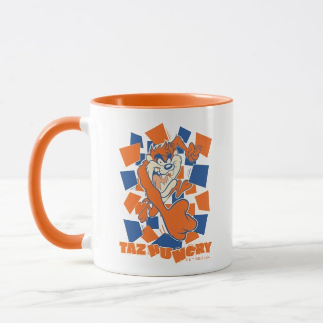 TAZ™ Hungry Smashing Through Checker Mug (Left)