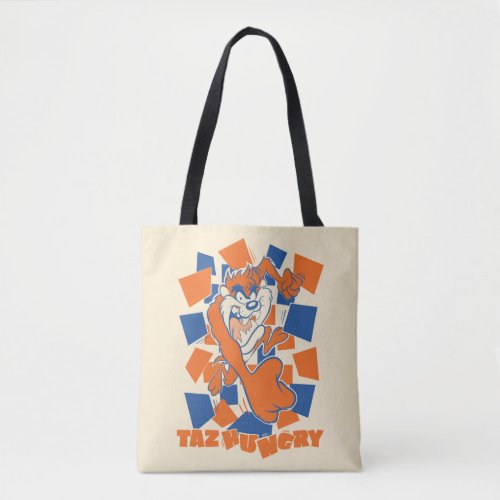 TAZ Hungry Smashing Through Checker Tote Bag