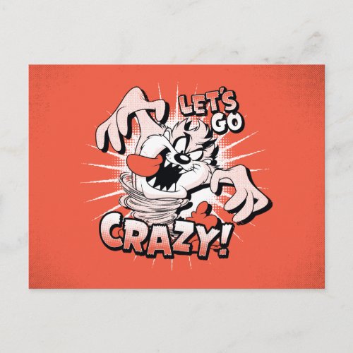 TAZâ Lets Go Crazy Halftone Postcard