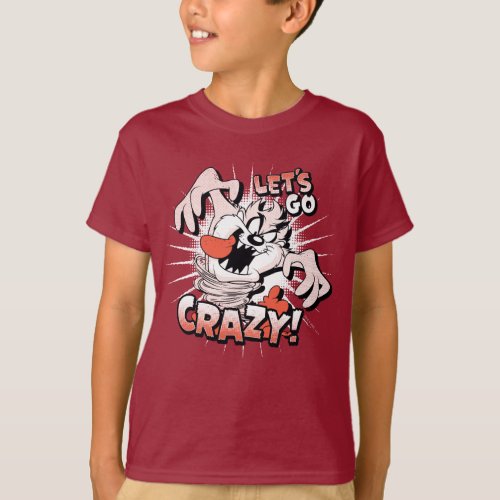 TAZ Lets Go Crazy Halftone T_Shirt