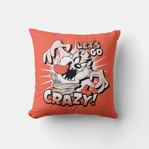 TAZâ Lets Go Crazy Halftone Throw Pillow