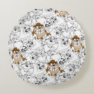 TAZ™ Line Art Color Pop Pattern Round Pillow