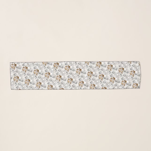 TAZ™ Line Art Color Pop Pattern Scarf (Front (Horizontal))