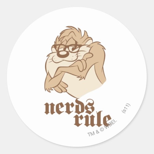 TAZ _ Nerds Rule Classic Round Sticker