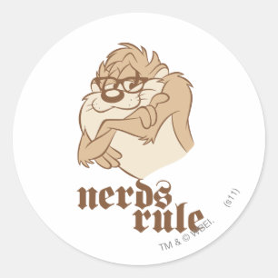 TAZ™ - Nerds Rule Classic Round Sticker