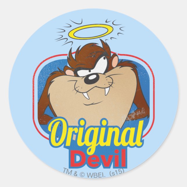 TAZ™ Original Devil Classic Round Sticker (Front)