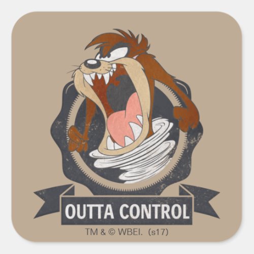TAZ Outta Control Square Sticker