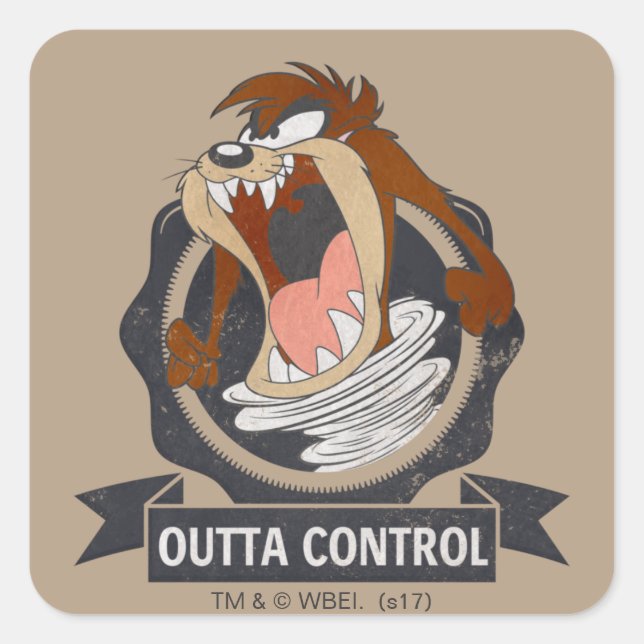 TAZ™ Outta Control Square Sticker (Front)