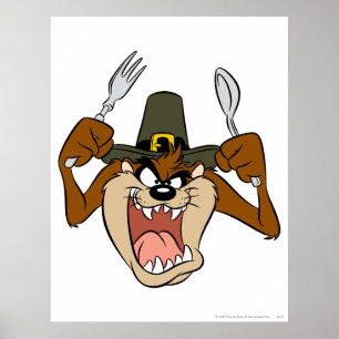 TAZ™ Pilgrim Thanksgiving in Color Poster