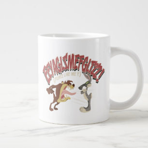 TAZ™ Shouting at BUGS BUNNY™ "Please Like Me?" Giant Coffee Mug
