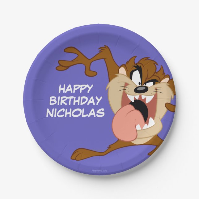 TAZ™ | Sticking His Tongue Out Paper Plates (Front)