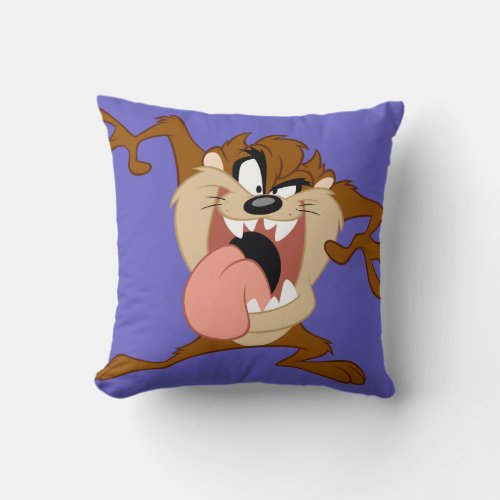 TAZ  Sticking His Tongue Out Throw Pillow