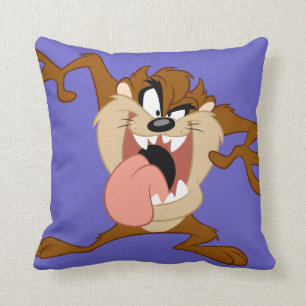 TAZ™ Sticking His Tongue Out Throw Pillow