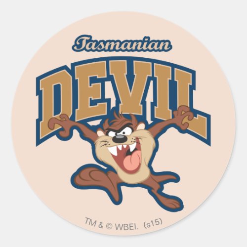 TAZ Tasmanian Devil Patch Classic Round Sticker