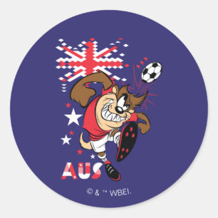 TAZ™ Team Australia Soccer Graphic Classic Round Sticker