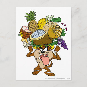 TAZ™ Thanksgiving Feast B/W 2 Holiday Postcard