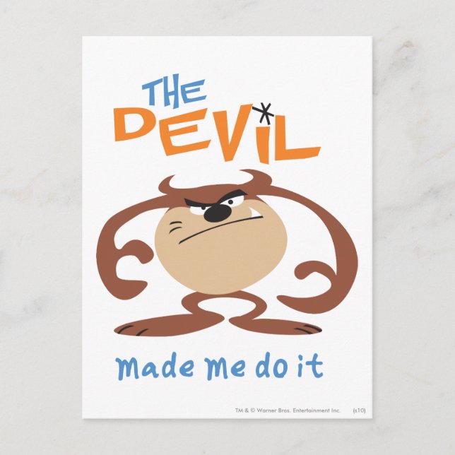 TAZ™ "The Devil Made Me Do It" Postcard (Front)