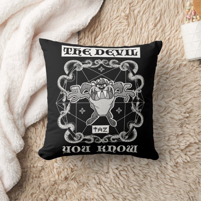 TAZ™ The Devil You Know Throw Pillow (Blanket)