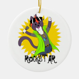 Taz the Rockstar Ceramic Ornament