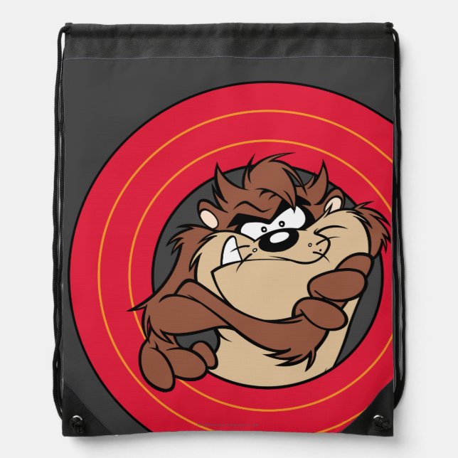 TAZ™ Through LOONEY TUNES™ Circles Drawstring Bag (Front)