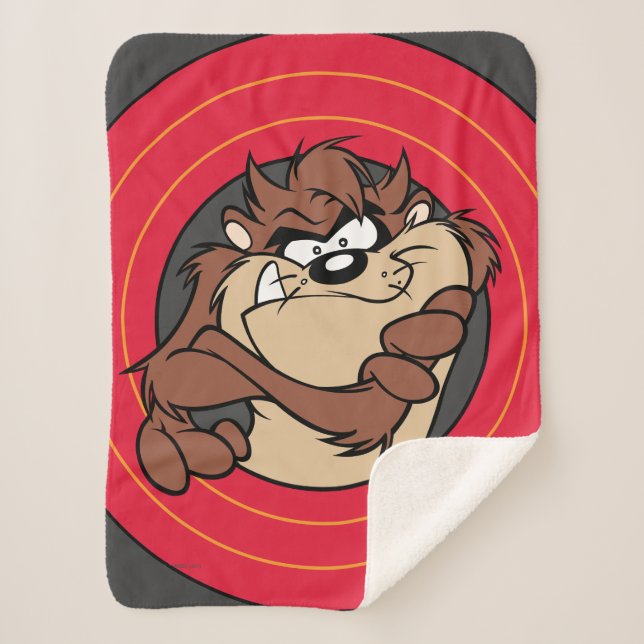 TAZ™ Through LOONEY TUNES™ Circles Sherpa Blanket (Front)