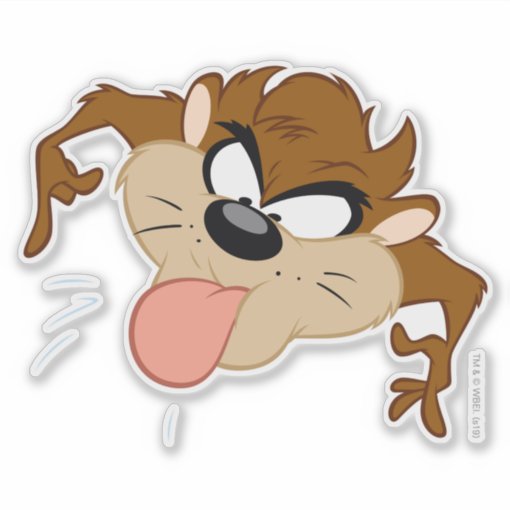 TAZ™ Tongue Out Sticker | Zazzle