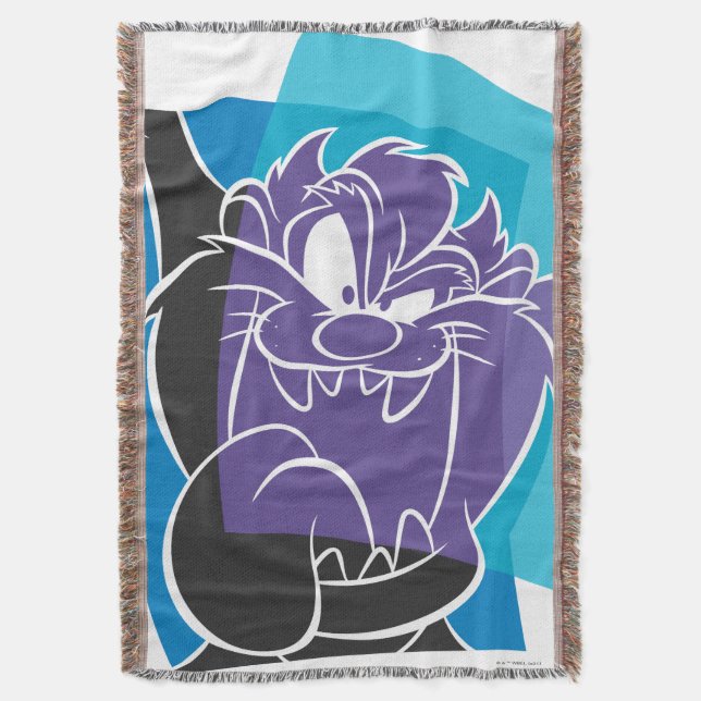 TAZ™ Tongue Out Stylized Throw Blanket (Front Vertical)
