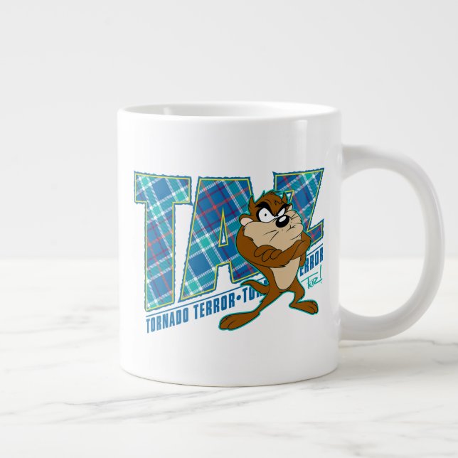 TAZ™ Tornado Terror Plaid Giant Coffee Mug (Right)
