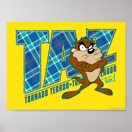 TAZâ Tornado Terror Plaid Poster