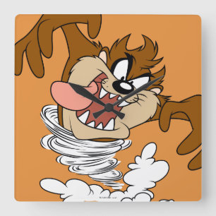 TAZ™ Whirling Tornado Square Wall Clock