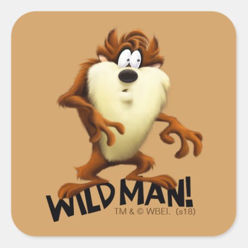 TAZâ_ Wild Man Square Sticker