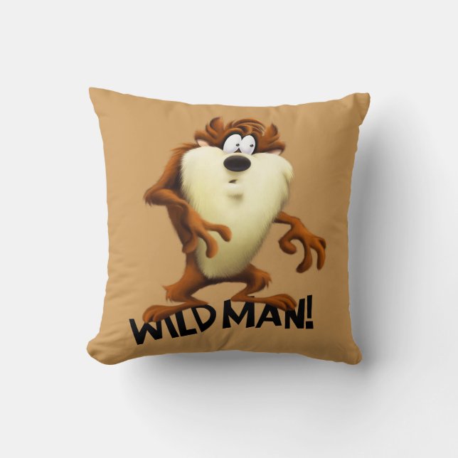 TAZ™- Wild Man Throw Pillow (Front)