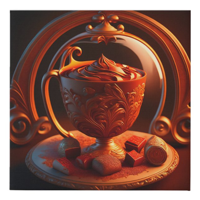Taza Chocolate Delicia Faux Canvas Print (Front)