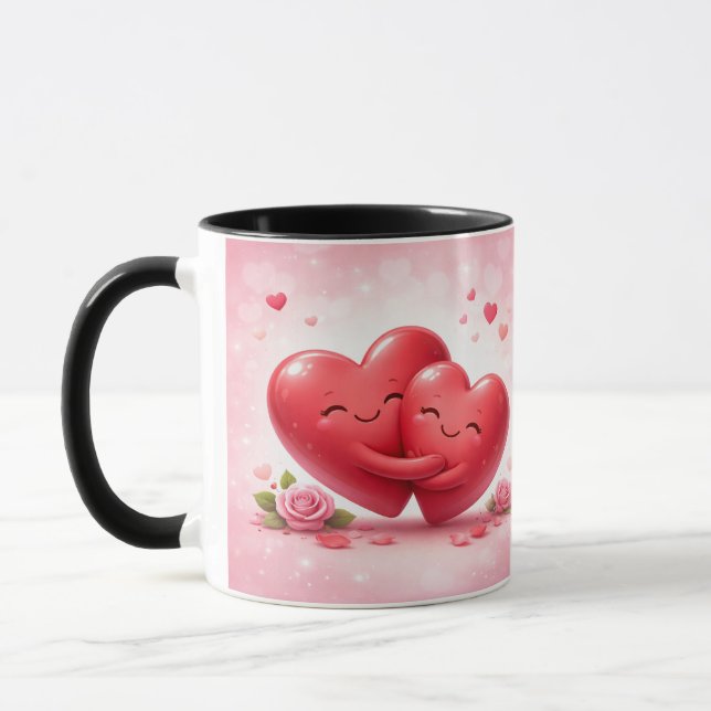 Taza Clásica con Diseño de Corazones – Regalo Perf Mug (Left)