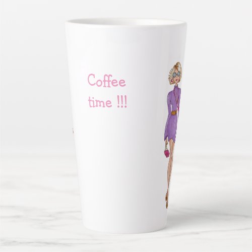 Taza De Caf Latte Illustration Trendy Transvesti Latte Mug