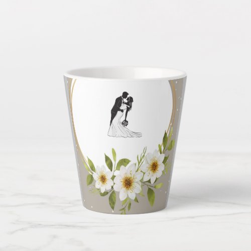 Taza de caf latte wedding kiss latte mug