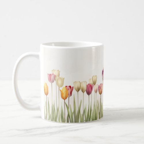 Taza de Caf Tulipanes Pastel Coffee Mug