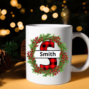 "Taza de navidad personalizada con letra S" Coffee Mug