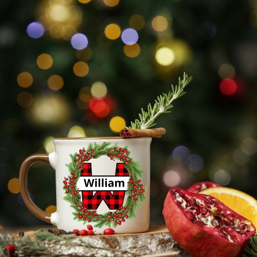 Taza de navidad  personalizada con letra W  Coff Coffee Mug