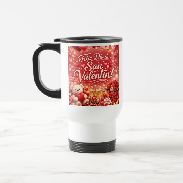 Taza de Viaje “Feliz Día de San Valentín” – Regalo Travel Mug (Left)