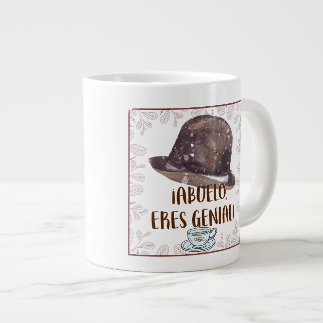 Taza Jumbo. Abuelo, eres genial!. Giant Coffee Mug (Front Right)