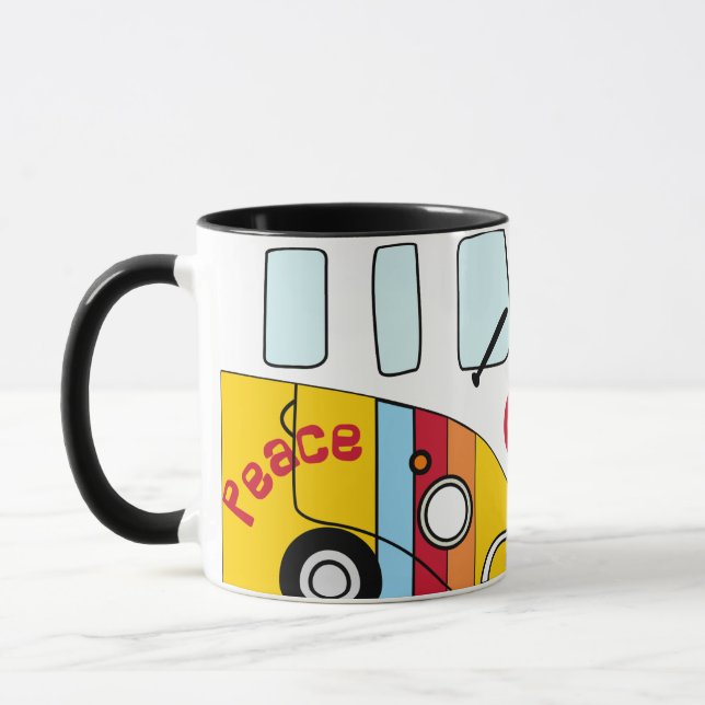 Taza Kombi Arcoírito Peace - Hippie Multi Furgonet Mug (Left)